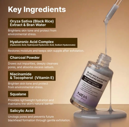 NIDA Black Rice Blackhead Exfoliating Serum 50ml