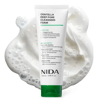 NIDA Centella Deep Pore Cleansing Foam - 120ml
